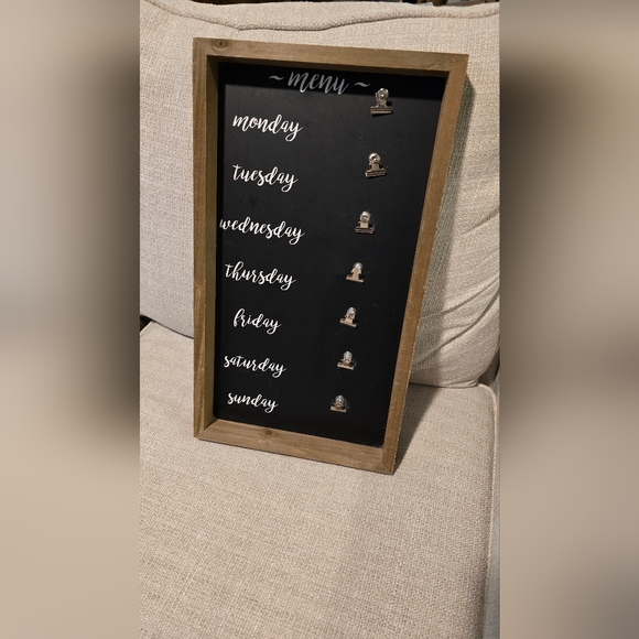 Black Weekly Menu Board with Clips - Picture 3 of 7